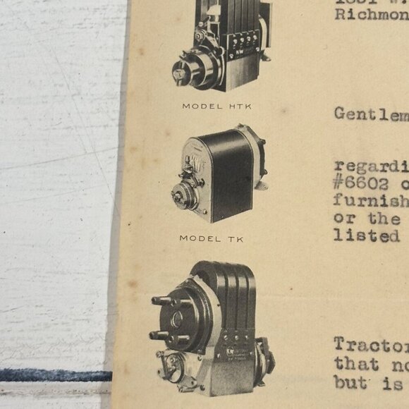 Antique K W Ignition Co Letterhead Pricing Auto Tractor Model Photos Graphic - Picture 5 of 11